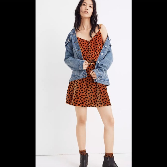 MADEWELL Velvet Circle Skirt In Leopard Dot - Picture 1 of 5